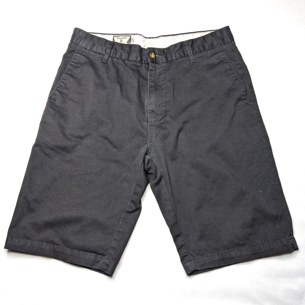 Volcom Men's Flat Front Chino Shorts | Black | Size 30 | Skate Style